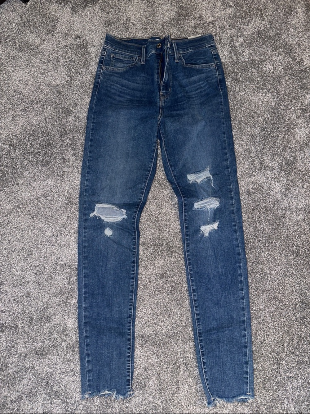 Levi's Dark Blue Ripped High-Rise Skinny Jeans